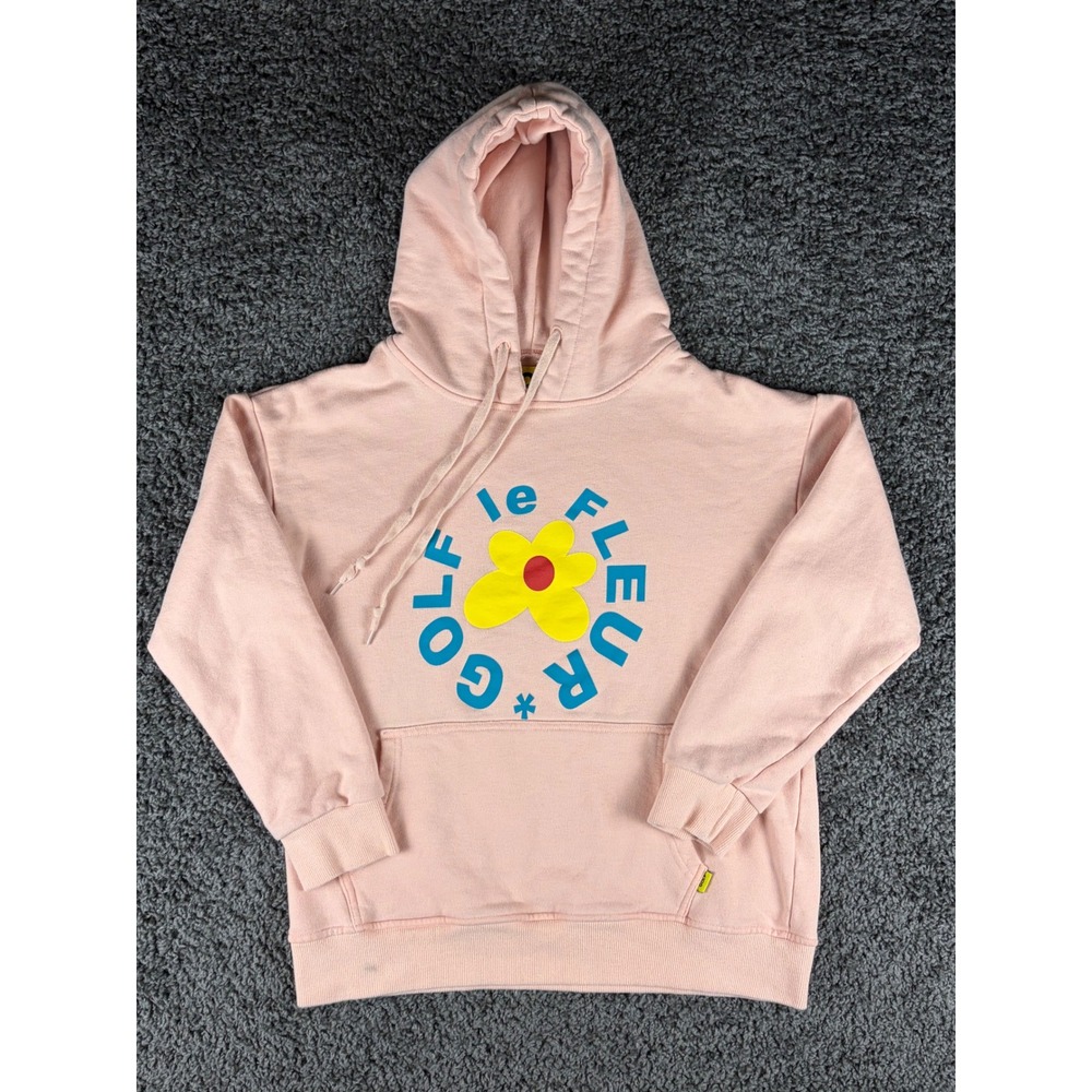 Golf Wang GOLF le FLEUR Hoodie Peach Pink Flower Logo Streetwear Womens Size M